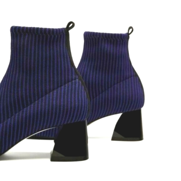 Zara Contrasting Sock-Style Ankle Boots in Electric Blue 38 - Picture 3 of 14